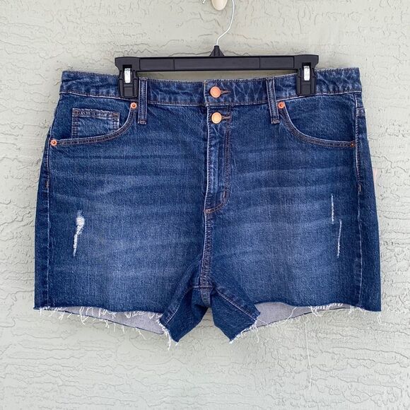 Universal Thread High-Rise Vintage Stretch Midi Jean Shorts NWT Sz 14 - Picture 2 of 13